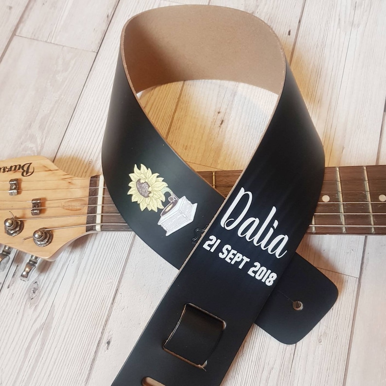 Personalised guitar strap, christmas gifts for men who have everything, music lover gift, custom guitar strap, guitar gift, music gifts image 1