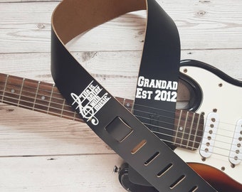 custom guitar strap, leather gifts, valentines gifts for men, personalised guitar strap, dad gift, gift idea for men, music lover gift