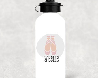 Botella de agua personalizada para niños, botella de agua escolar, botella de agua de ballet, regalo de bailarina, botella de preescolar, botella de niñas, regalo de cumpleaños