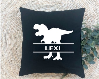 Personalised Dinosaur Cushion, Dinosaur Print, Dinosaur Bedroom Decor, Dinosaur Gifts, Dinosaur Themed Bedroom, Personalised Pillow