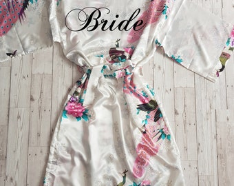 Bride robe, wedding dressing gown, bridal party robes, bridal shower gifts, personalised robes, wedding party robes, bridesmaid robes