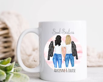 Galentines Day Gift, Regalo San Valentín, Best Friend Gift, Bestie Gift, Regalos De Cumpleaños Para Mujeres, Soul Sister Gift, Taza Personalizada