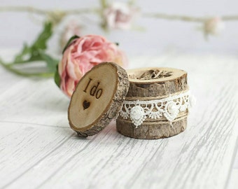 wedding ring box, ring bearer box, double ring box, rustic ring box, rustic wedding decor, engraved ring box, wood wedding box