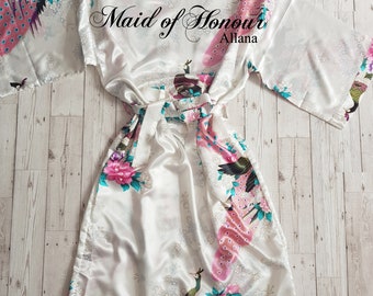 Magd der Ehre Gewand, Braut-Party-Roben, immer bereit Roben, personalisierte Gewand, Satin Kleid, Dienstmädchen der Ehre Vorschlag Geschenk