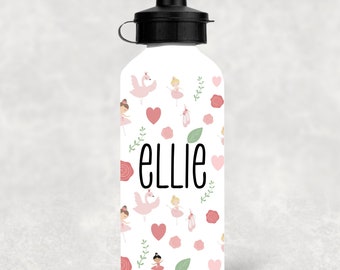 Botella de agua personalizada para niños, botella de agua escolar, botella de agua de ballet, regalo de bailarina, botella de preescolar, botella de niñas, regalo de cumpleaños