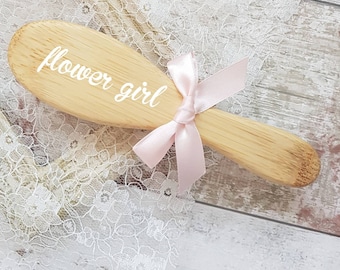 Flower girl gift, bridesmaids gifts, bridal party gifts, personalised brush, flower girl proposal,  gift for girl, ask bridesmaid gift