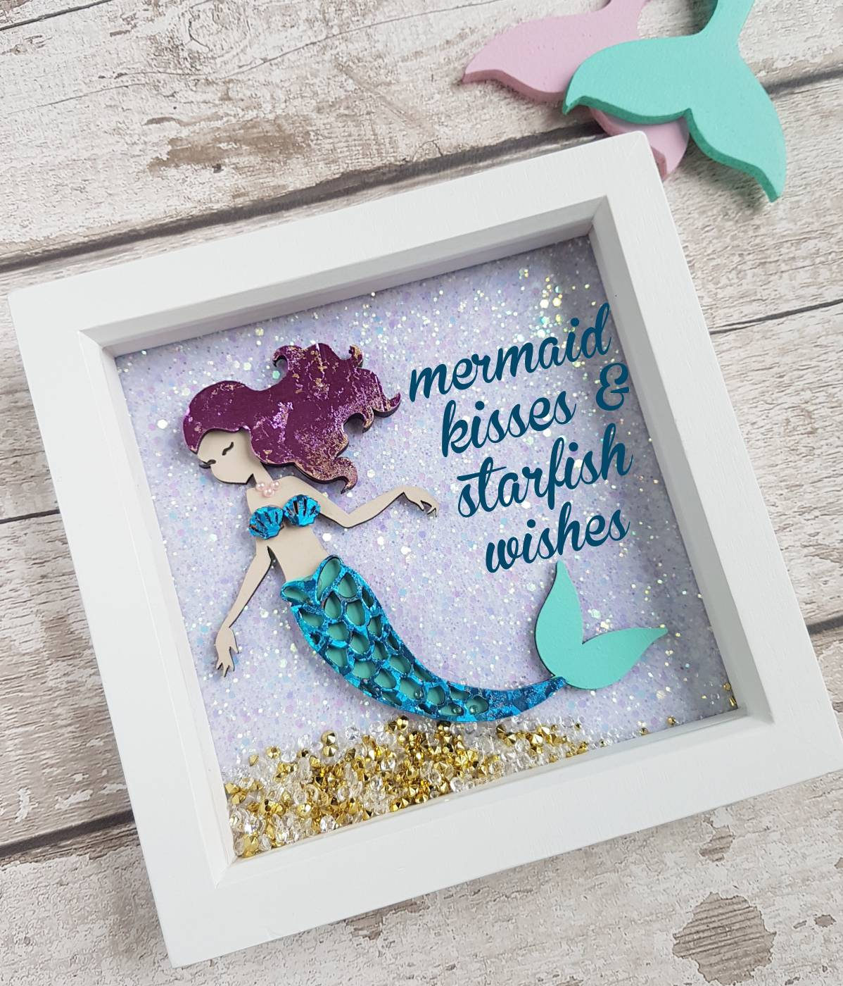 Mermaid gifts Mermaid frame wall art nautical nursery art Etsy
