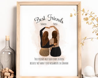 Regalos Eid para mujeres, regalos islámicos, regalo para el mejor amigo, hermanas en Deen, impresión personalizada, regalos musulmanes, regalo de Ramadán, impresión a4 SIN MARCO