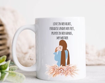 Regalos de Eid para mamá, regalos para mamá, regalo para mamá musulmana, Eid Mubarak, regalos islámicos, regalos con hiyab, regalo para musulmana, taza con nombre personalizado