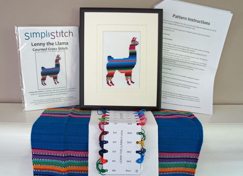 Cross Stitch Kit Cross Stitch Llama Beginners Cross Stitch image 1