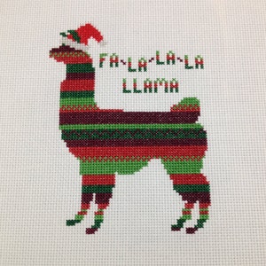 Cross Stitch Pdf | Festive Llama Cross Stitch Pattern | Beginner Christmas Cross Stitch Pattern