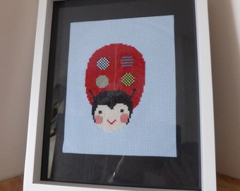 Cross Stitch PDF: Lucy Ladybird Cross Stitch Pattern