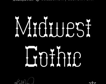 Midwest Gothic (1 estilo) - Fuente personalizada de Justified Ink