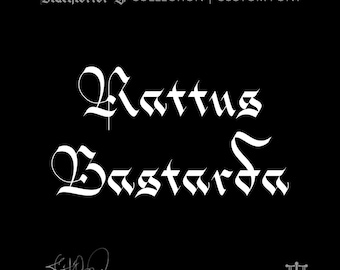 Rattus Bastarda (1 estilo) - Fuente personalizada de Justified Ink