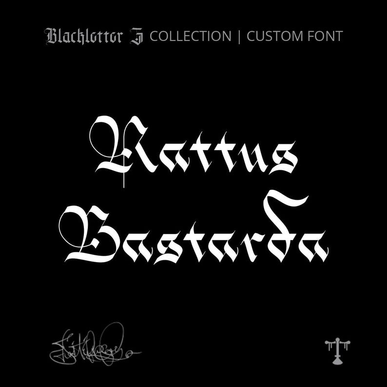 Rattus Bastarda (1 Style) - Custom Font by Justified Ink - Etsy