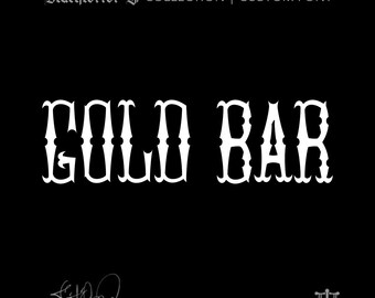 Gold Bar (1 style) - Custom Font by Justified Ink
