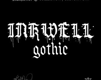 Inkwell Gothic (3 Styles) - Custom Font by Justified Ink
