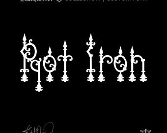 Rot Iron (2 styles) - Custom Font by Justified Ink