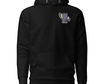 Búho retro: All Obscurum per Obscurious (sudadera con capucha, negro)