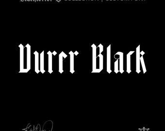 Durer Black (1 estilo) - Fuente personalizada de Justified Ink