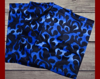 3 Blue Flame Furry Velvet Bags. Large 6x8 thick velvet fabric drawstring bags. Gift wrap bags. Fabric storage bags. Card bags.