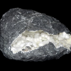Natural OKENITE Gyrolite Calcite Quartz Minerals geode India #J 243