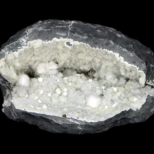 Naturlig OKENIT Gyrolit Kalcit Laumontit Kvarts Mineraler Geod Indien #J 236
