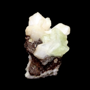 Natural green Apophyllite with Stilbite Minerals India #M 529