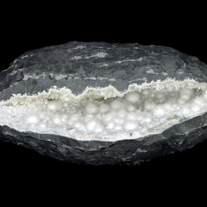 Natural OKENITE Gyrolite Quartz Minerals geode India #J 232