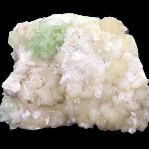 Natural green Apophyllite with Stilbite Minerals specimen India #M 583