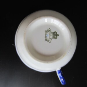Aynsley Tea Cup and Saucer Blue and White Mosaic Pattern image 4