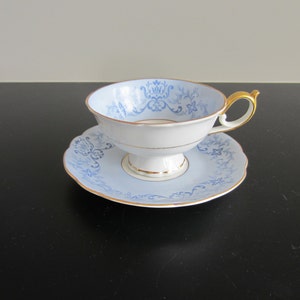 Royal Bayreuth Cup and Saucer - Blue and Gold