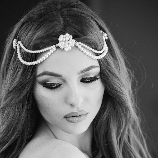 blue and gold headpiece
