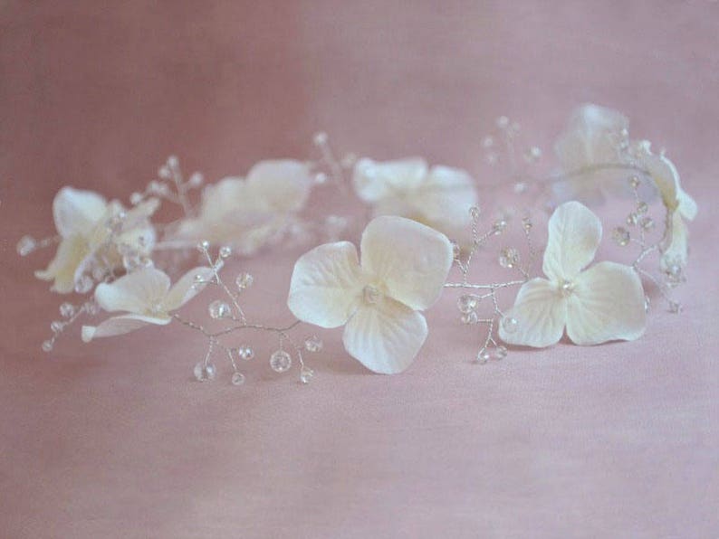 Silk Flowers Bridal Hair Vine Spring Wedding Wedding Hair Etsy