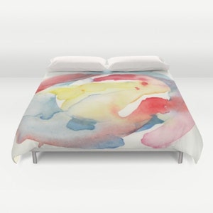 Dekbedovertrek met fine art print. Designer beddengoed.