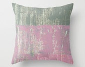 Decorative pillow cover with fine art print. Grey and pink textured design. Minimalist geometric cushion Elegant and raw effect Modern decor