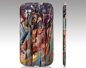 iPhone case, Samsung Galaxy s3, s4, s5 case with printed fine art design. Rich textures in purple, orange, blue, yellow iPhone 6 Plus case