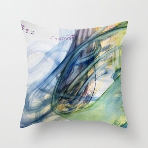 Accent pillow cover with printed watercolor design