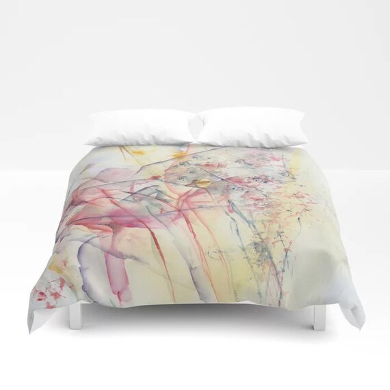 Duvet cover with abstract floral art Abstract Duvet Cover Designer Bedding