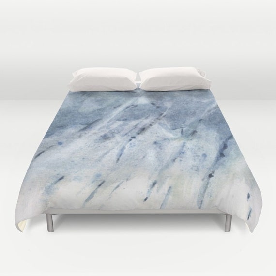 Blue Ombre Duvet Cover With Fine Art Print Designer Bedding Etsy