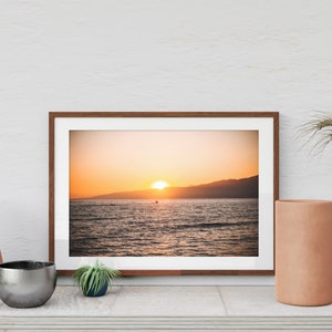 Coucher de soleil sur la côte ouest | Photo de LA Beach | Art imprimable