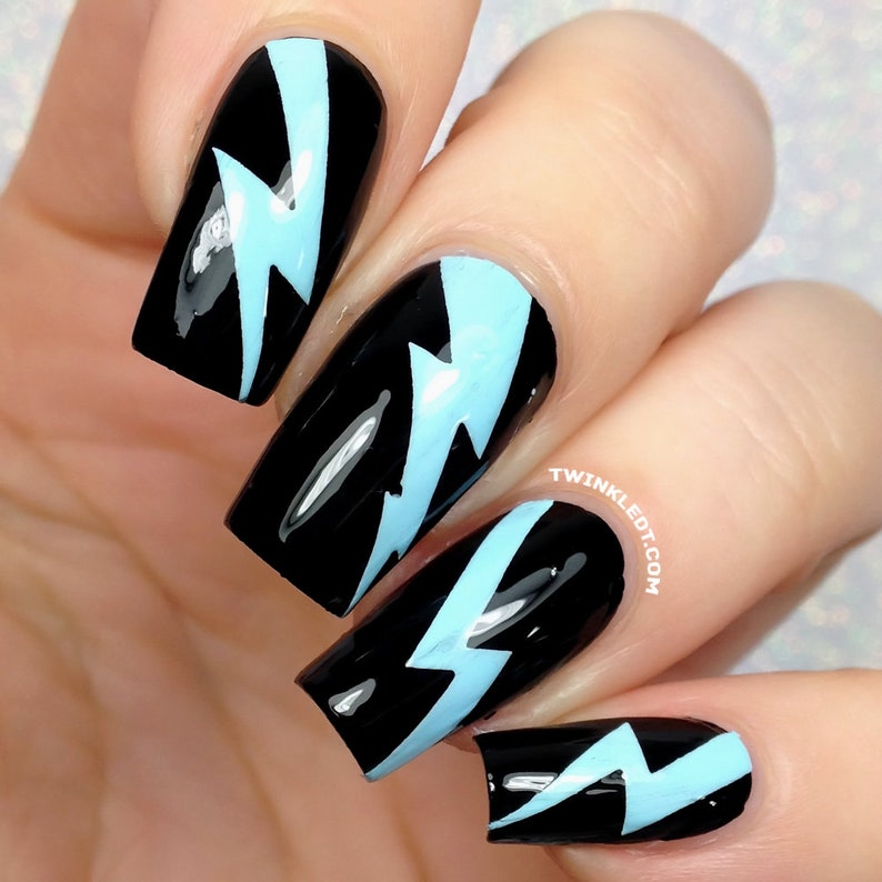 Lightning Bolt Nail Vinyls Etsy