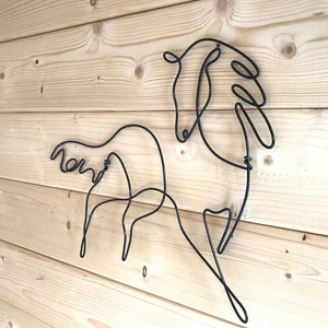 Horse Sculpture, Metal Wall Hanging, Horse Gift, Wire Sculpture, Equine Art, Sculptural Drawing