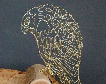 Sculptural Wird Bird Drawing of a KESTREL