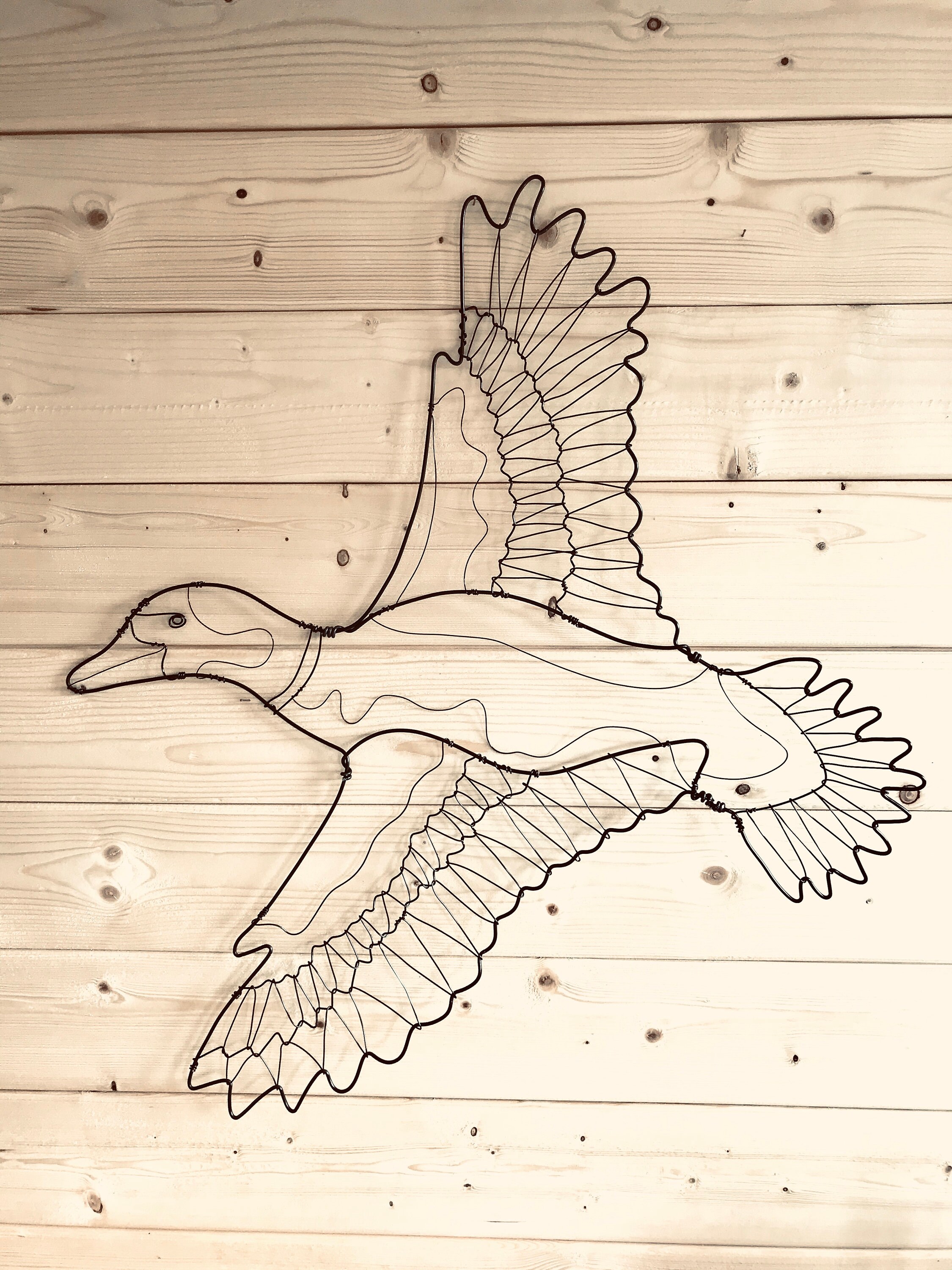 Large Flying Ducks Wall Decor Gift for Bird Lover Copper Etsy UK