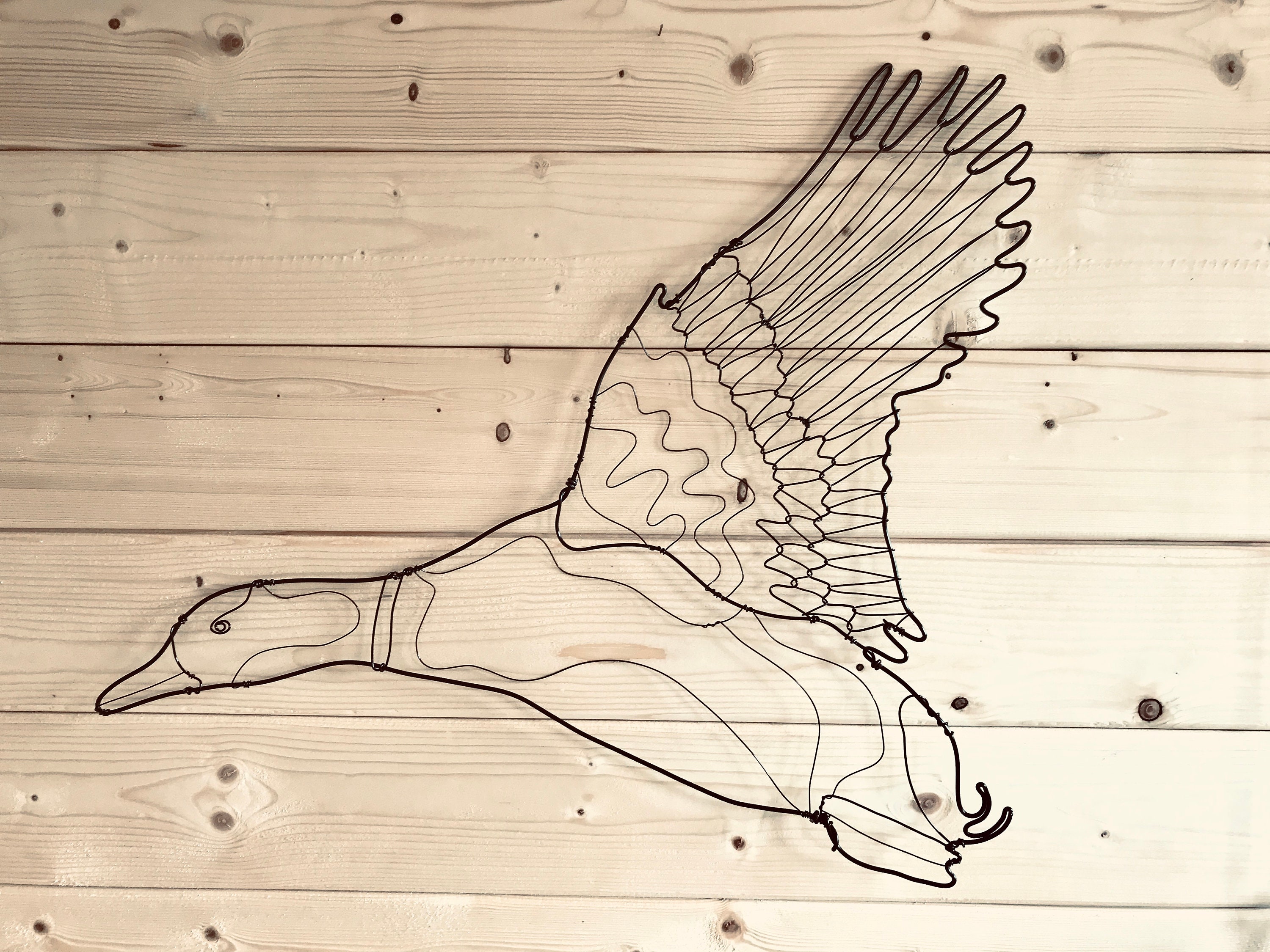 Large Flying Ducks Wall Decor Gift for Bird Lover Copper Etsy UK