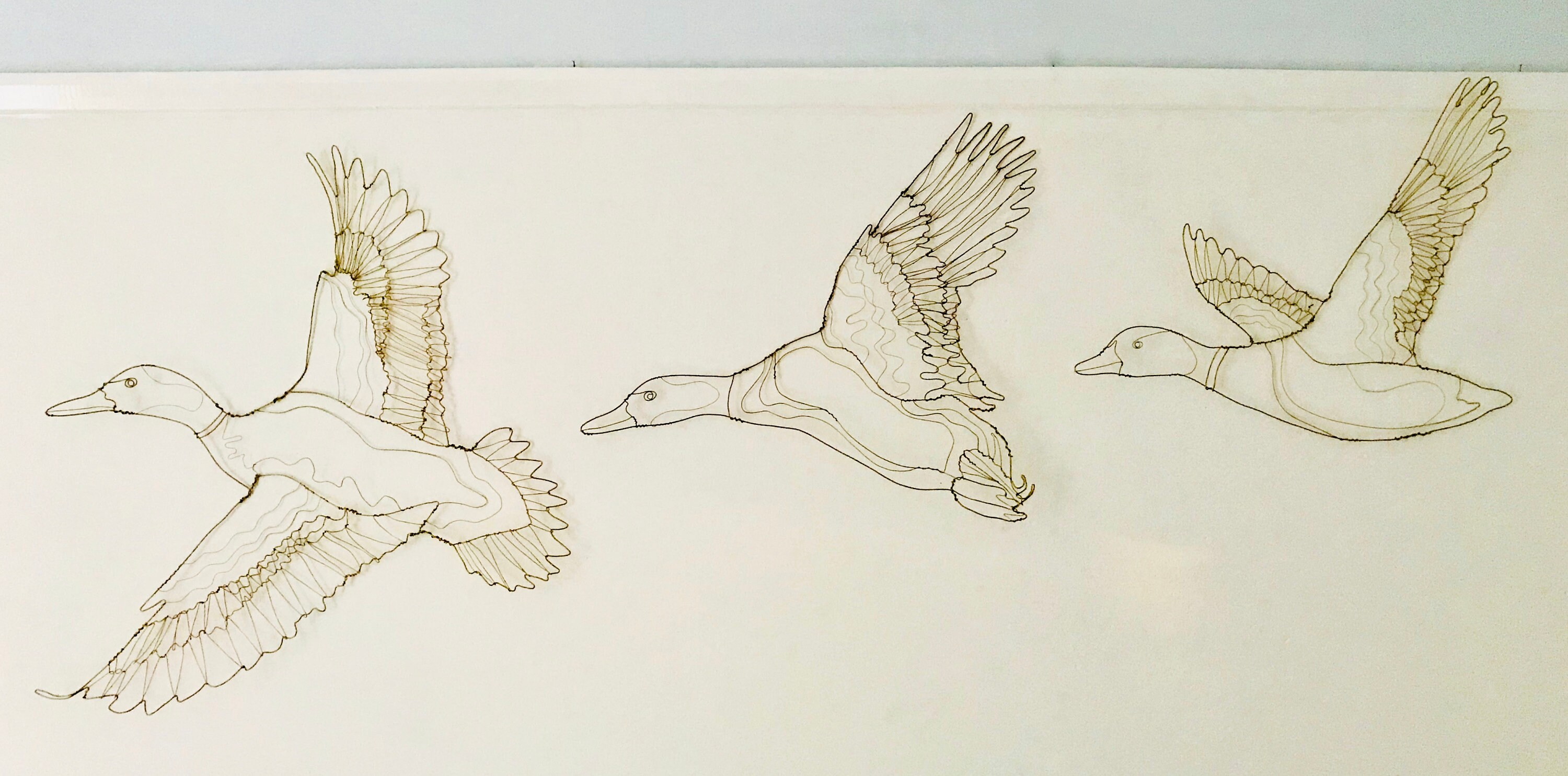 Large Flying Ducks Wall Decor Gift for Bird Lover Copper Etsy UK