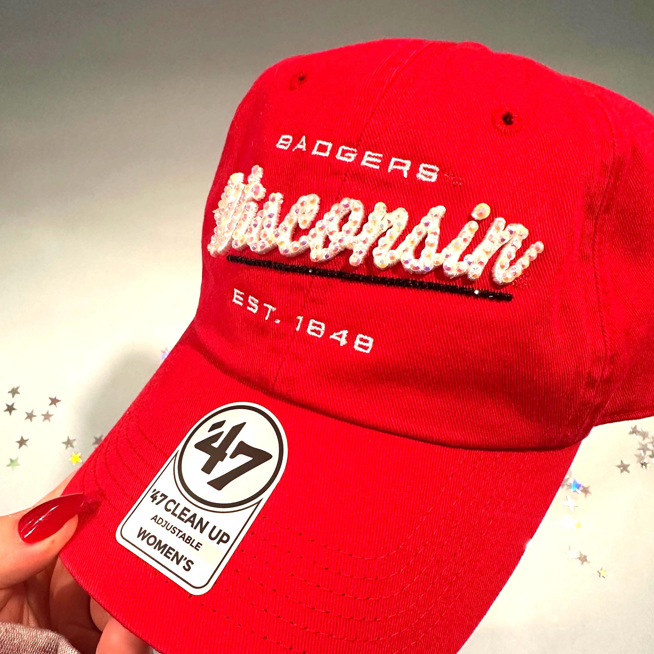 Bling Rhinestone Wisconsin Badgers Hat | NCAA Bling Hat