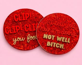Sassy Glitter Coasters | Funny Snarky Drink Coasters | Coworker Gift