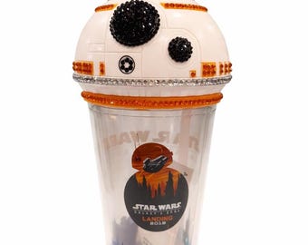 Bling Glass Crystal Disney Parks Star Wars BB-8 Galaxy's Edge Landing 2019 Cup | Disney Bling Tumbler | Tumbler Accented with Glass Crystals